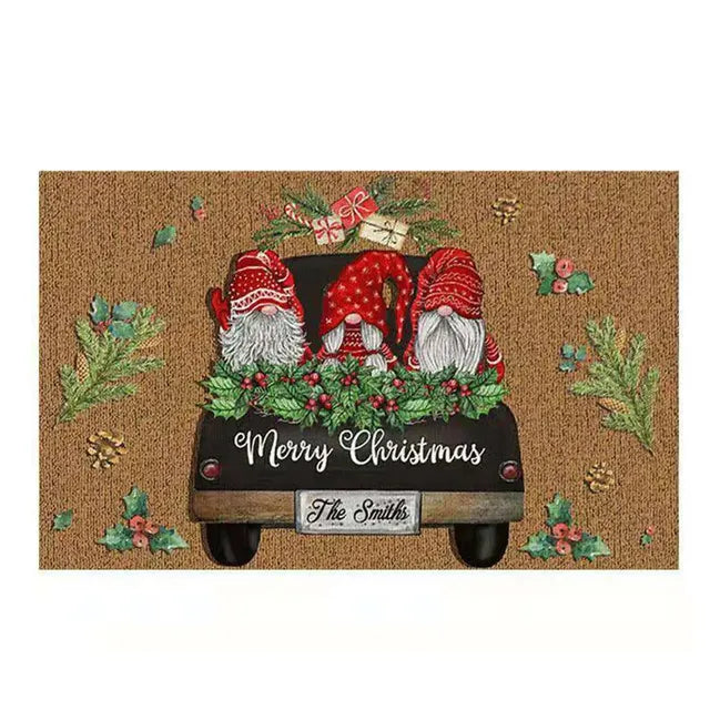 Christmas Gnome Doormat for Indoor and Outdoor Use