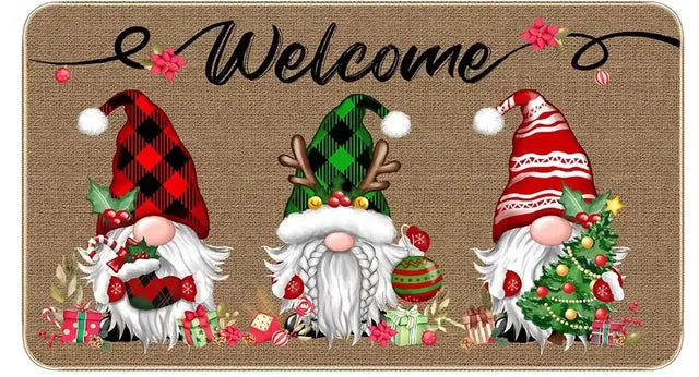 Christmas Gnome Doormat for Indoor and Outdoor Use