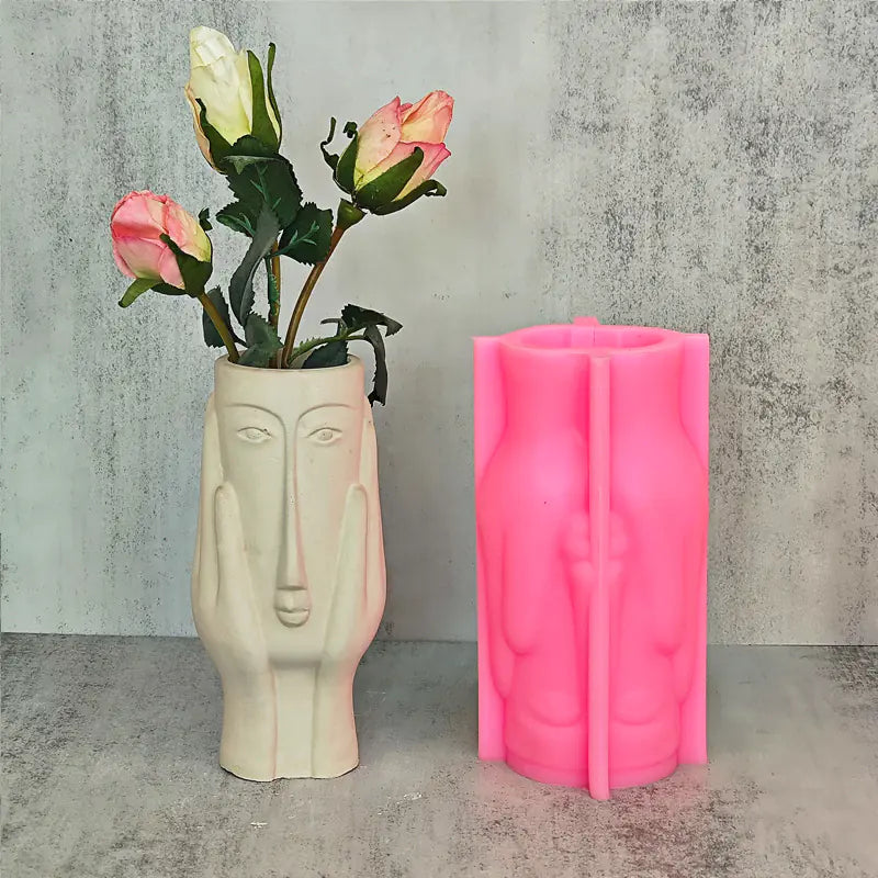 Nordic Abstract Art Face Vase Silicone Mold