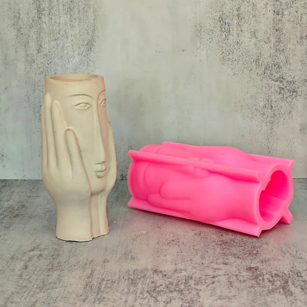 Nordic Abstract Art Face Vase Silicone Mold