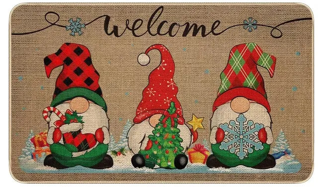 Christmas Gnome Doormat for Indoor and Outdoor Use